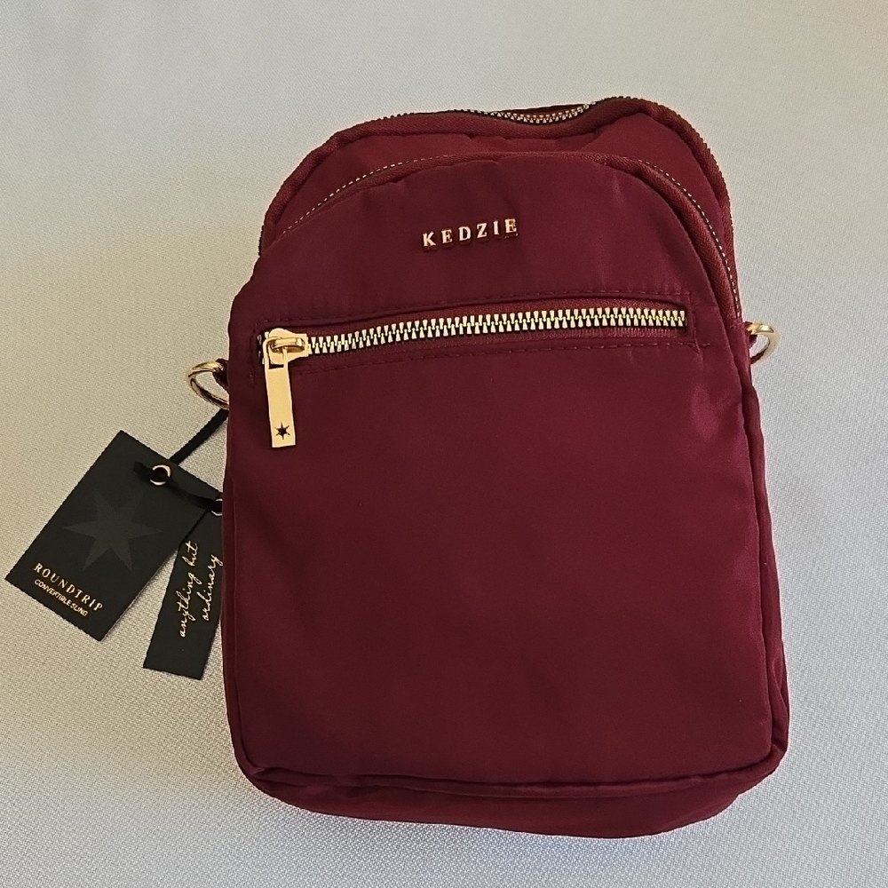 Kedzie Burgundy Roundtrip Convertible Crossbody Bag - Picture 5 of 12